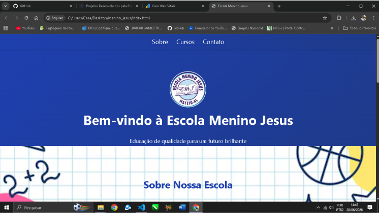 Site Institucional Menino Jesus - Projeto de Web Design
